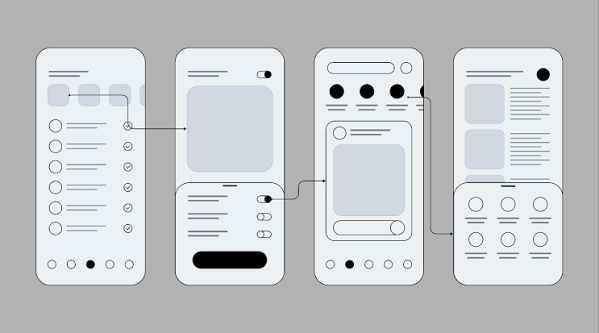 App wireframe flow